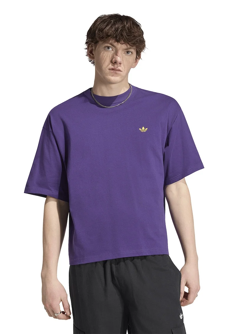 Tricou de bumbac cu maneci cazute Essential, Ametist,