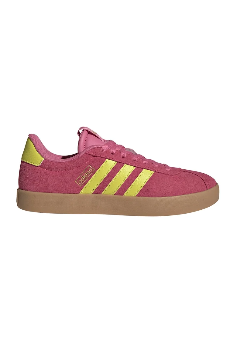 Pantofi sport VL Court 3.0 de piele intoarsa, Galben/Roz zmeuriu
