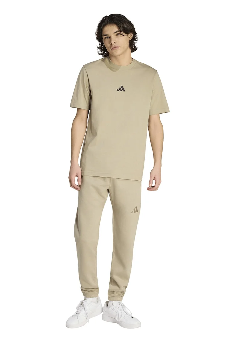 Tricou din bumbac cu logo brodat, Negru/Bej