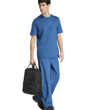 Tricou de bumbac cu model monograma Z.N.E, Albastru petrol