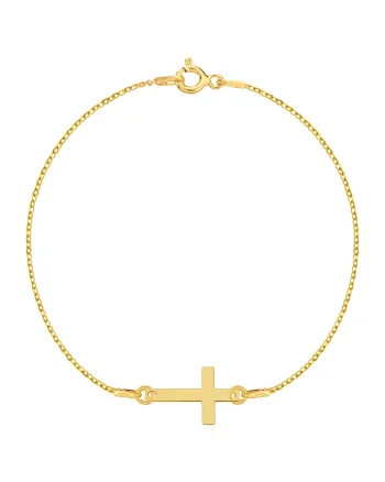 Bratara Aur 585 - 14K cu charm cruce, 16 CM