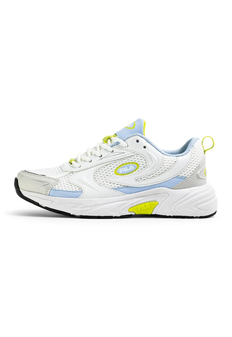 Pantofi sport demi-wedge din piele ecologica Kreatix, Alb/Albastru deschis