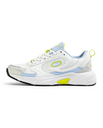 Pantofi sport demi-wedge din piele ecologica Kreatix, Alb/Albastru deschis