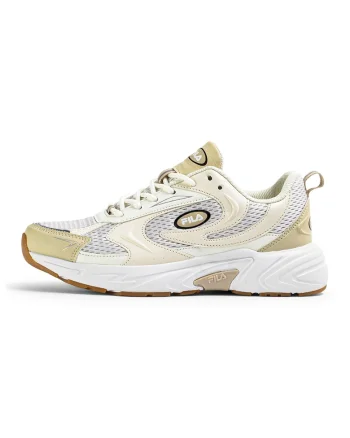 Pantofi sport demi-wedge din piele ecologica Kreatix, Alb fildes/Alb murdar