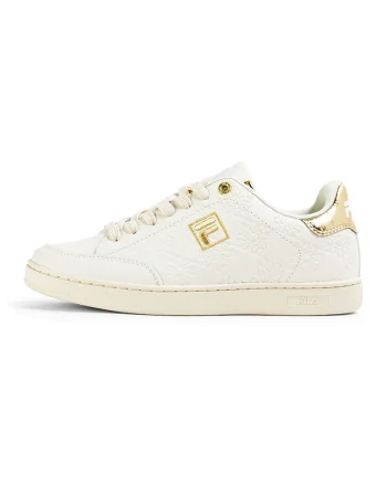 Pantofi sport din piele ecologica cu logo Courtbay, Auriu/Alb murdar