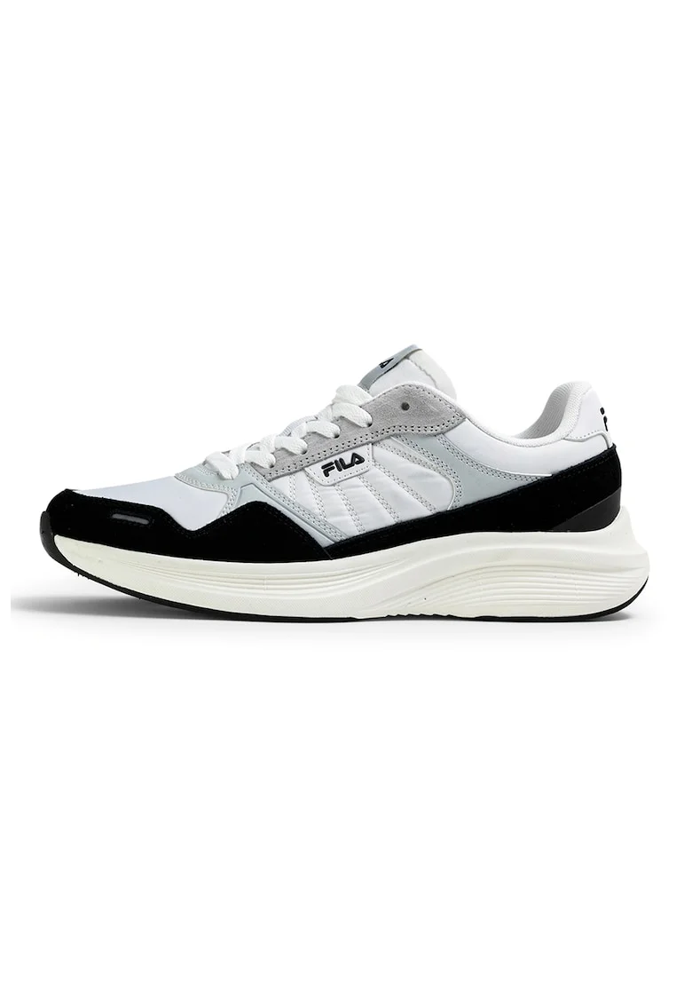 Pantofi sport cu garnituri de piele intoarsa Skyleap, Alb/Negru/Gri deschis