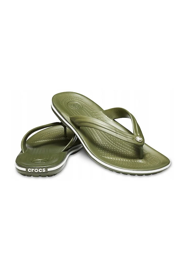 Slapi Flip-Flop Femei,  Crocband 11033 Flip, Verde, Negru