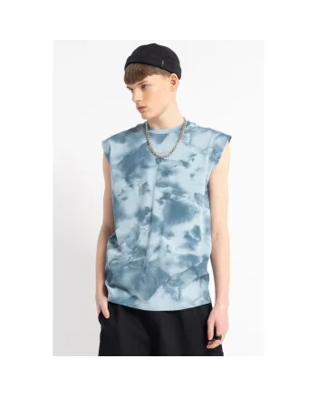 Tricou din bumbac cu imprimeusafsafff, Albastru