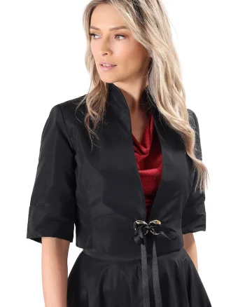 Bolero elegant din tafta SG4-T6N, Negru,