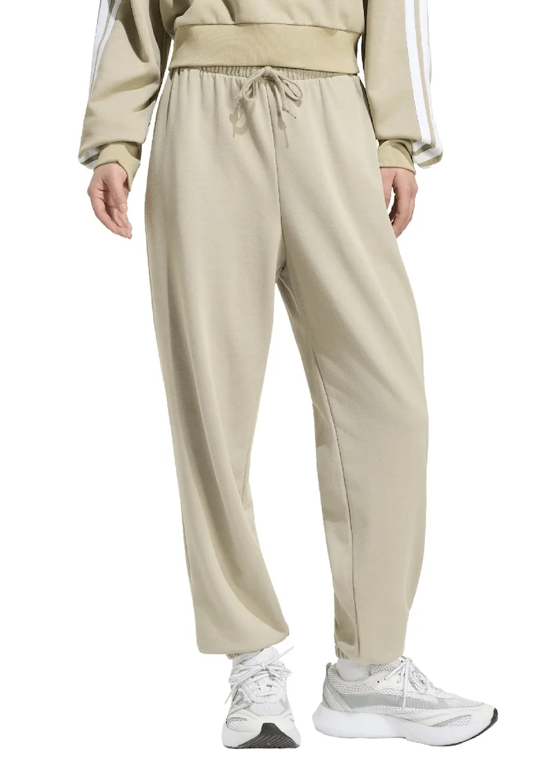 Pantaloni de trening cu snur in talie si croiala conica