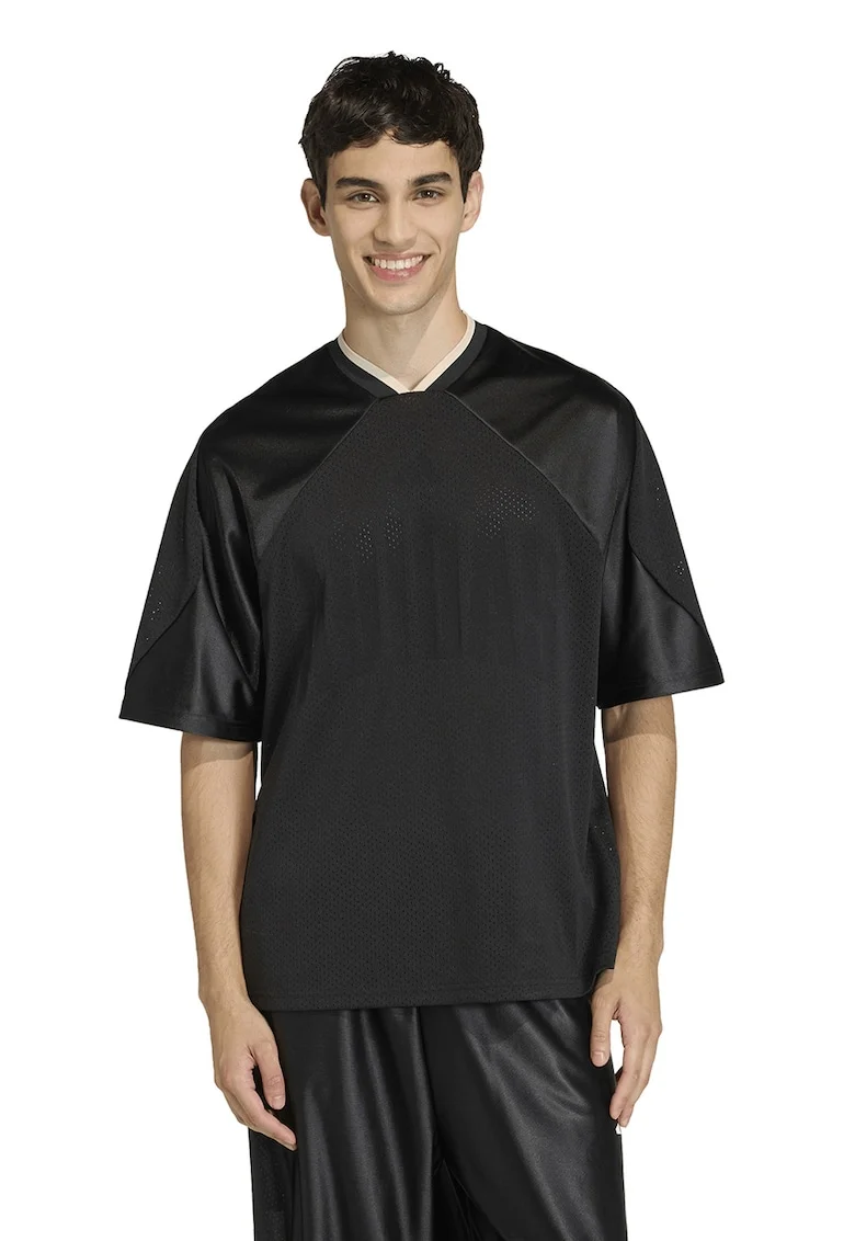 Tricou lejer cu segmente de plasa Stadium, Negru