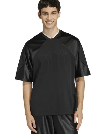 Tricou lejer cu segmente de plasa Stadium, Negru