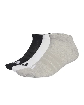 Set de sosete unisex pana la glezna Essentials - 3 perechi, Negru/Gri deschis melange