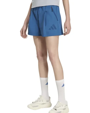 Pantaloni sport scurti cu talie inalta Z.N.E., Albastru