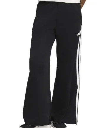 Pantaloni de trening cu croiala ampla si logo Her, Alb/Negru