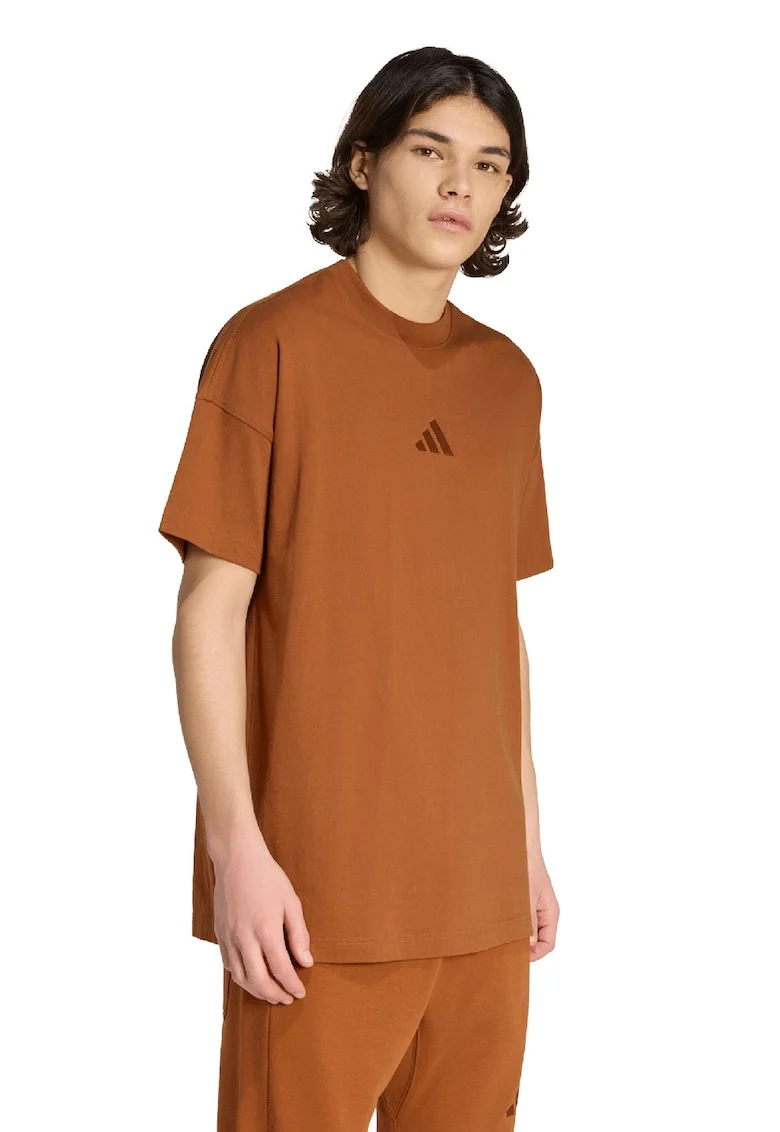 Tricou lejer cu decolteu la baza gatului All Szn, Portocaliu stins