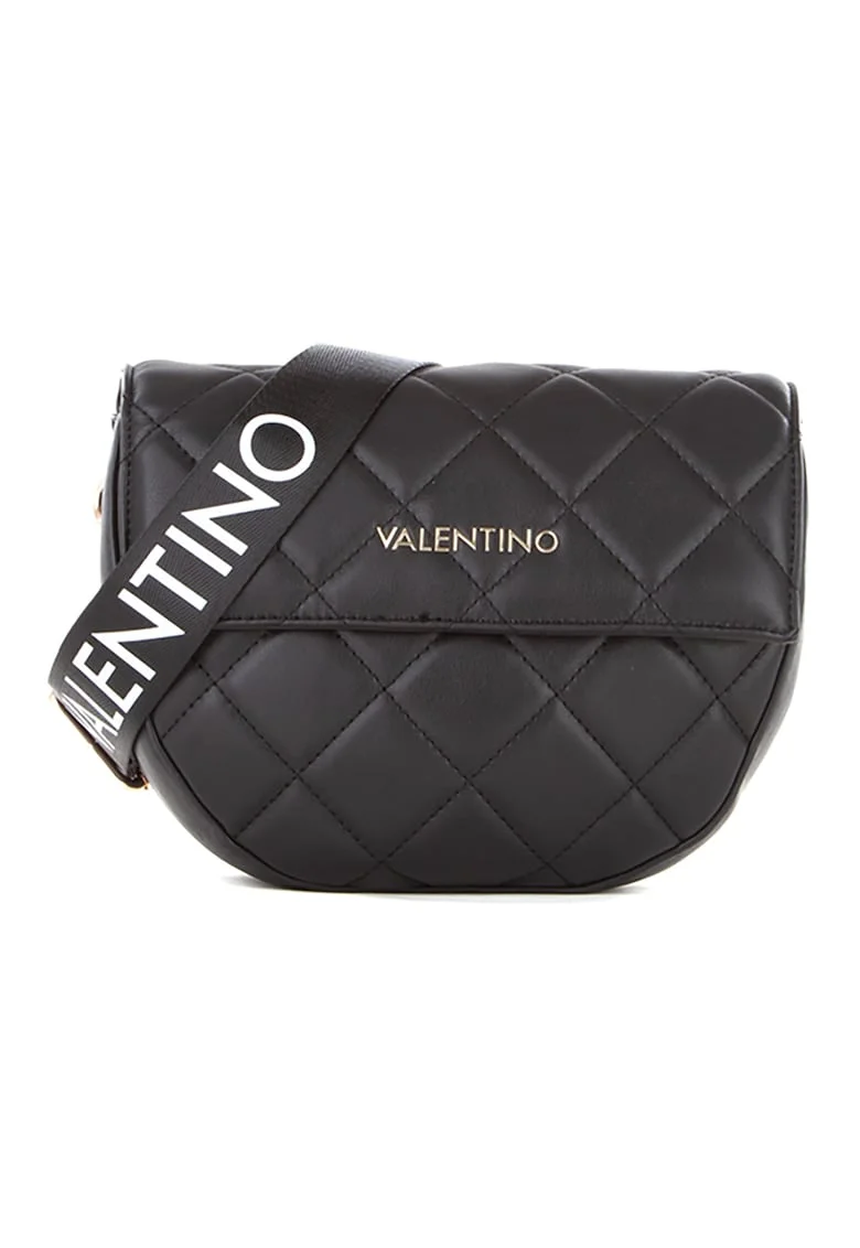 Geanta crossbody de piele ecologica cu bareta cu logo Bigs, Negru