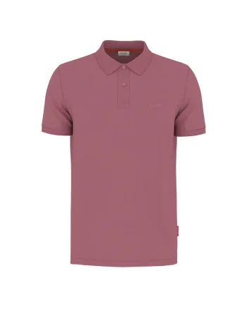 Tricou polo din amestec de bumbac organic, Roz