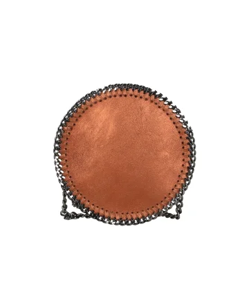Geanta crossbody cu insertii lant, Maro cognac