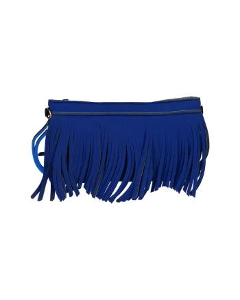 Geanta crossbody cu franjuri, Albastru