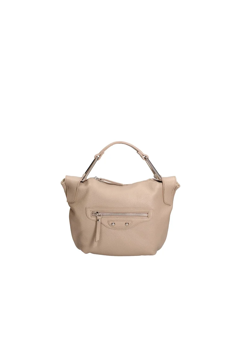 Geanta crossbody de piele, Maro taupe