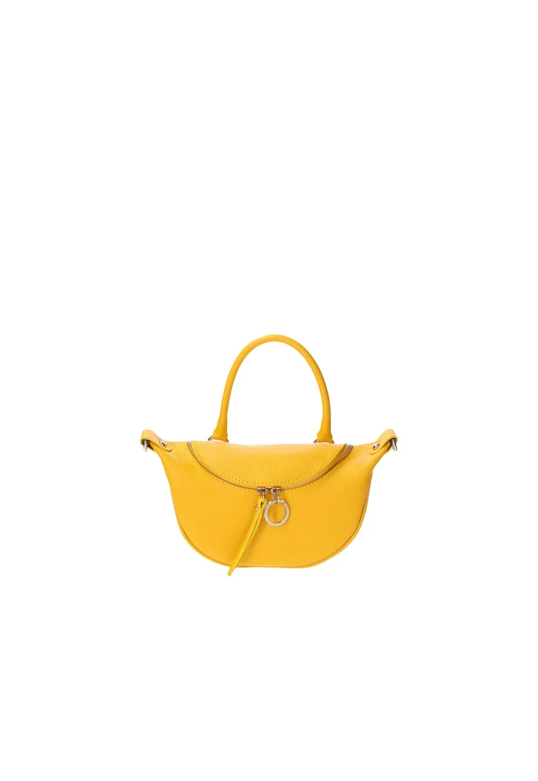 Geanta crossbody de piele, Galben