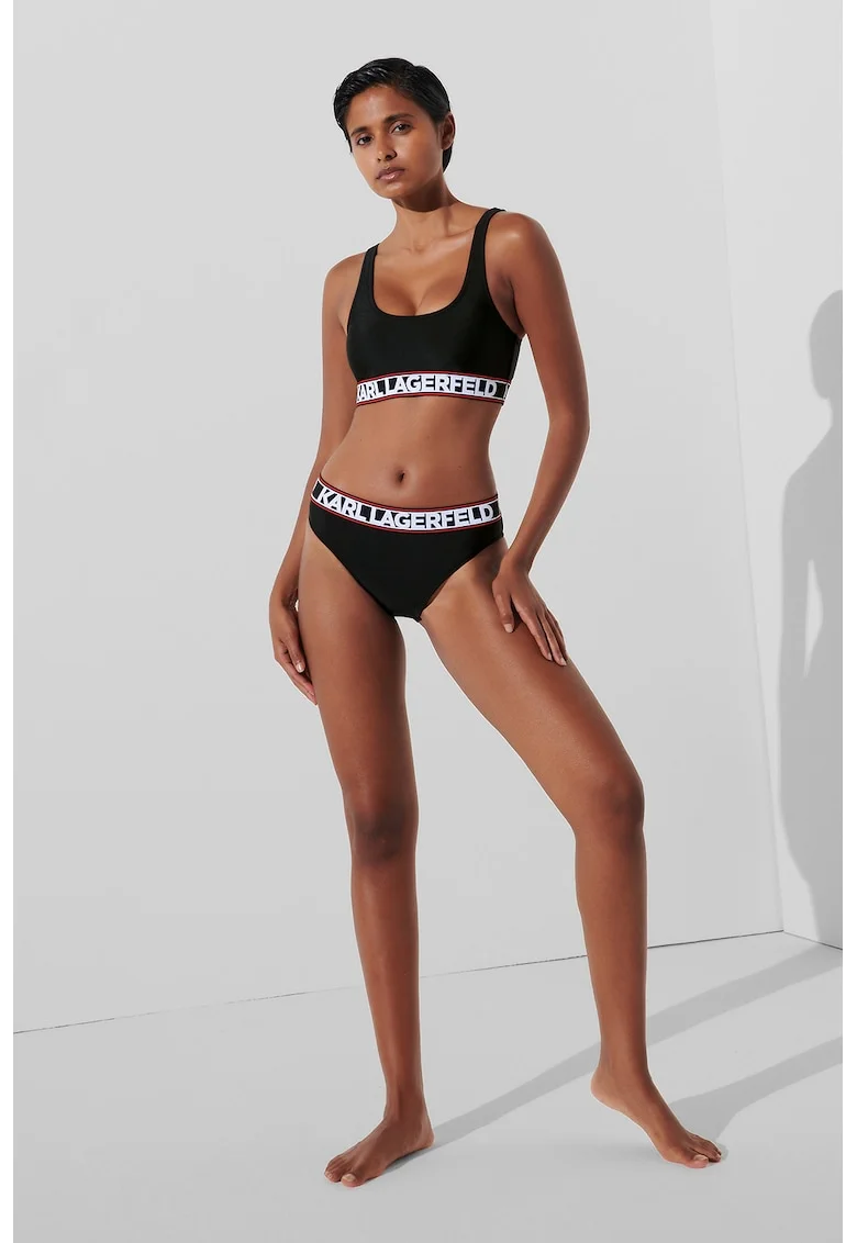 Slip cu banda logo, Negru