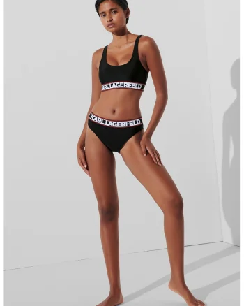 Slip cu banda logo, Negru