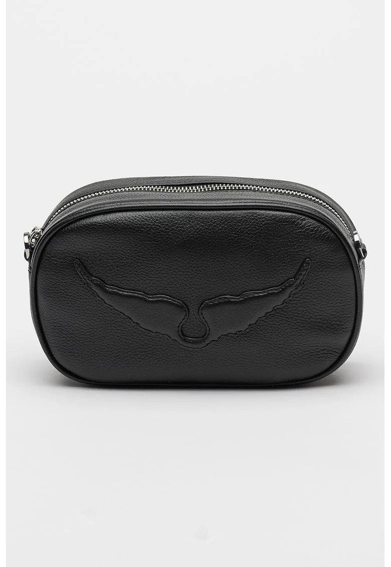 Geanta crossbody de piele Rock With You, Negru