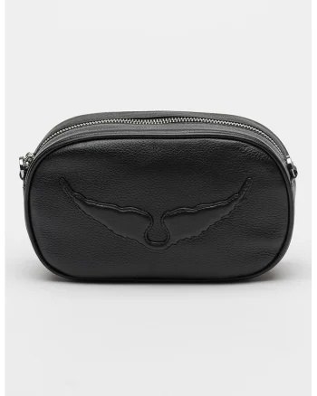 Geanta crossbody de piele Rock With You, Negru