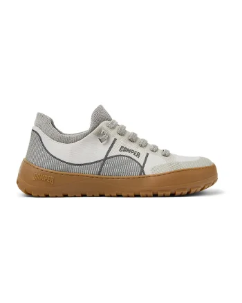 Pantofi sport slip-on din material textil, Gri deschis/Bej deschis