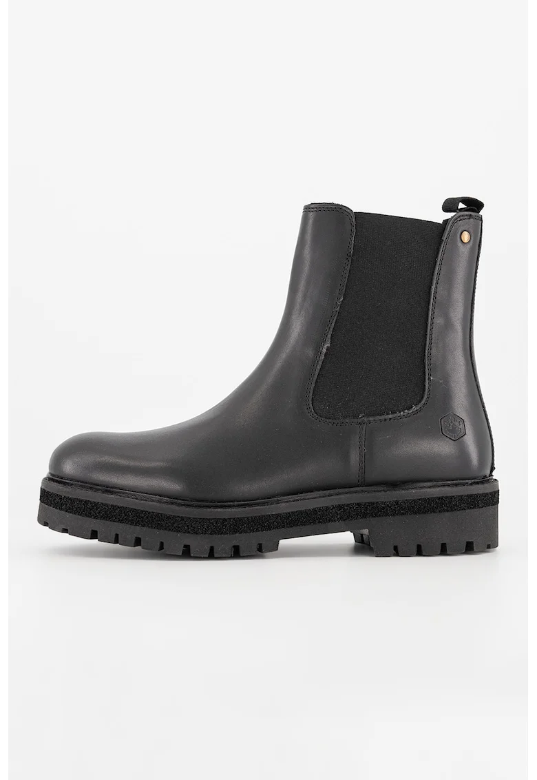 Ghete Chelsea din piele, Negru