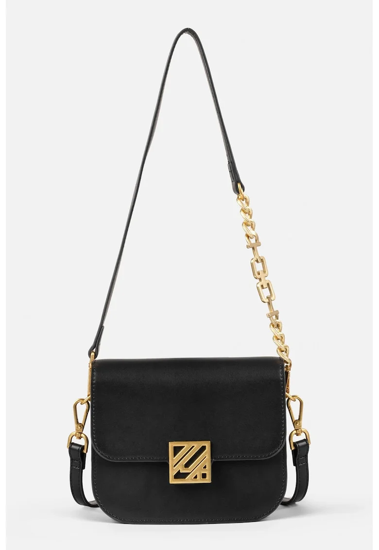Geanta crossbody din piele ecologica, Negru
