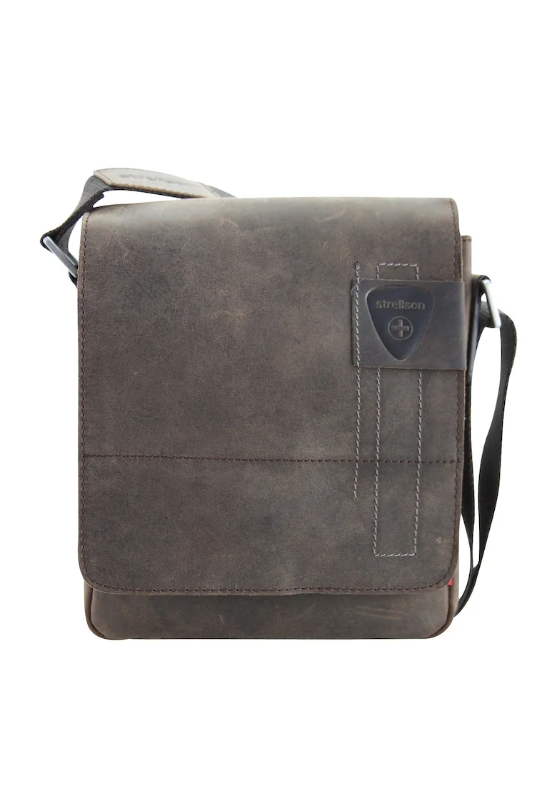 Geanta crossbody de piele, Maro