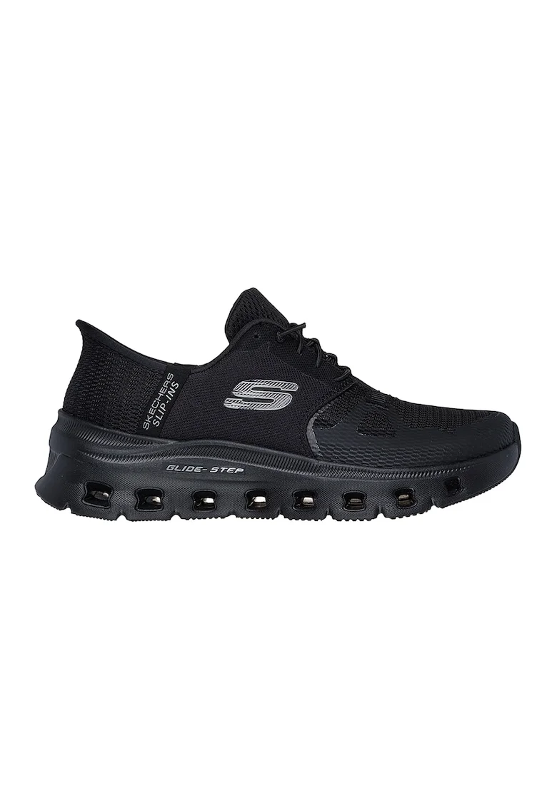 Pantofi sport slip-ins Glide Step Pro cu detaliu logo, Negru
