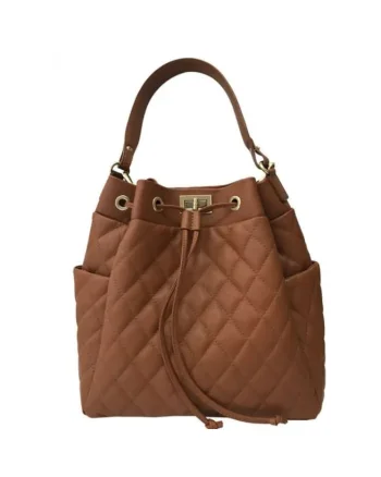 Geanta dama din piele naturala  Mia, Coniac, 36x27x16 cm