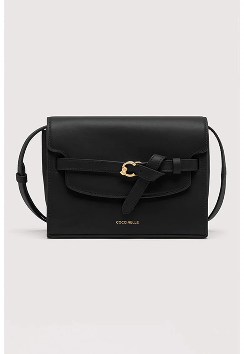 Geanta crossbody de piele cu bareta decorativa Sabine, Negru