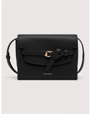Geanta crossbody de piele cu bareta decorativa Sabine, Negru