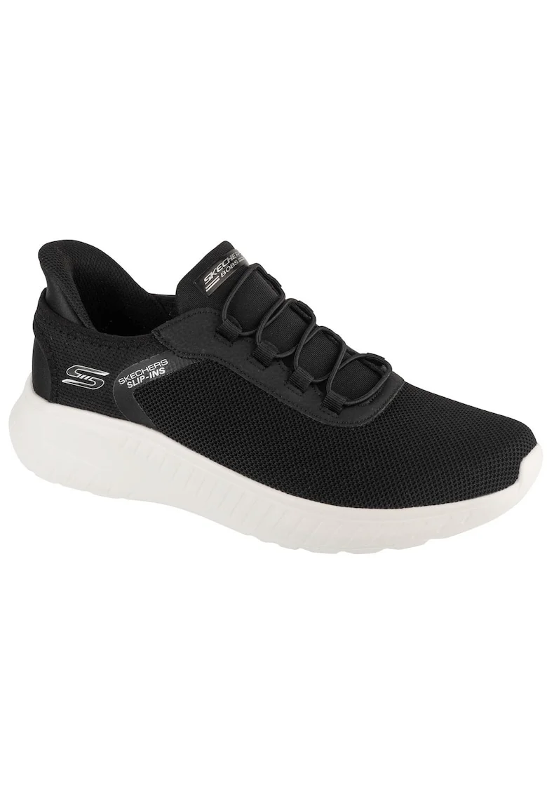 Pantofi sport slip-in din plasa si material sintetic Bobs, Negru mat