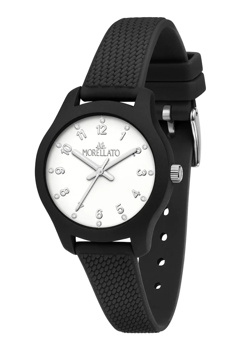 Ceas quartz decorat cu cristale zirconia, Negru