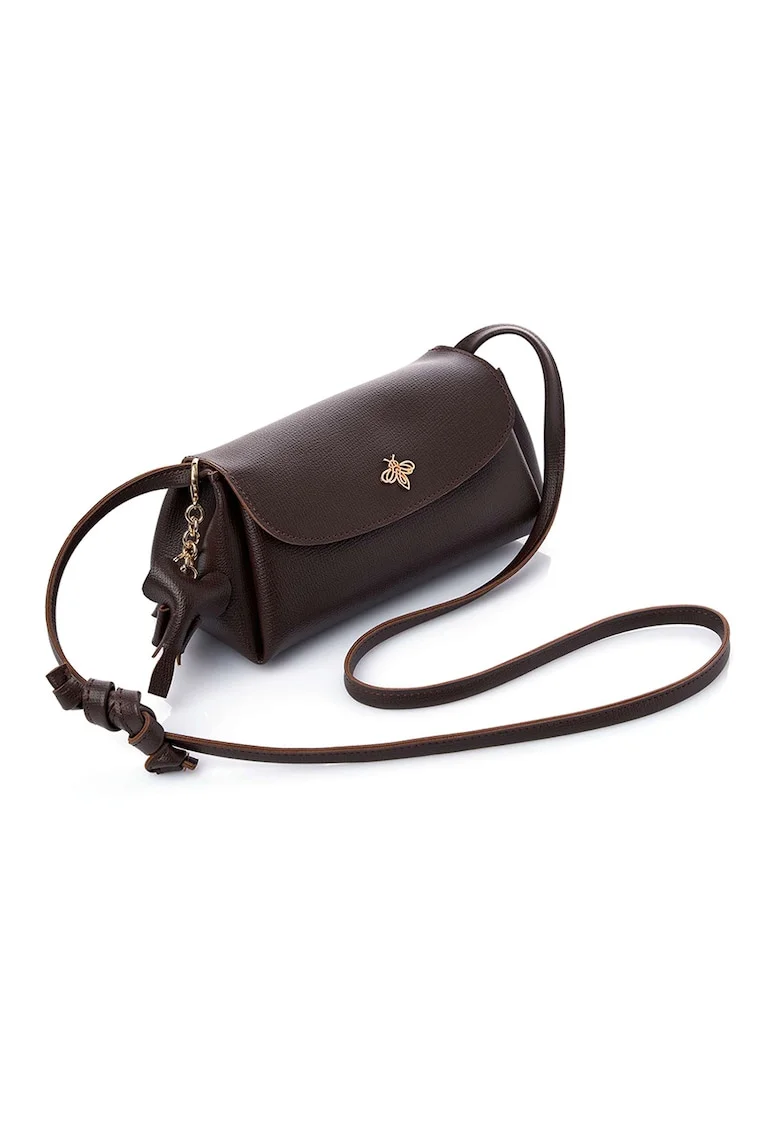Geanta crossbody din piele ecologica, Maro inchis, 12x22x11