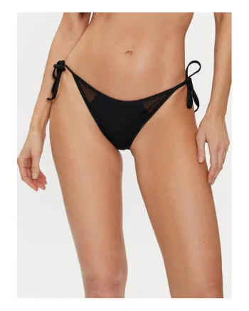 Slip de bikini dama,  negru, 87% poliester reciclat, 13% elastan,