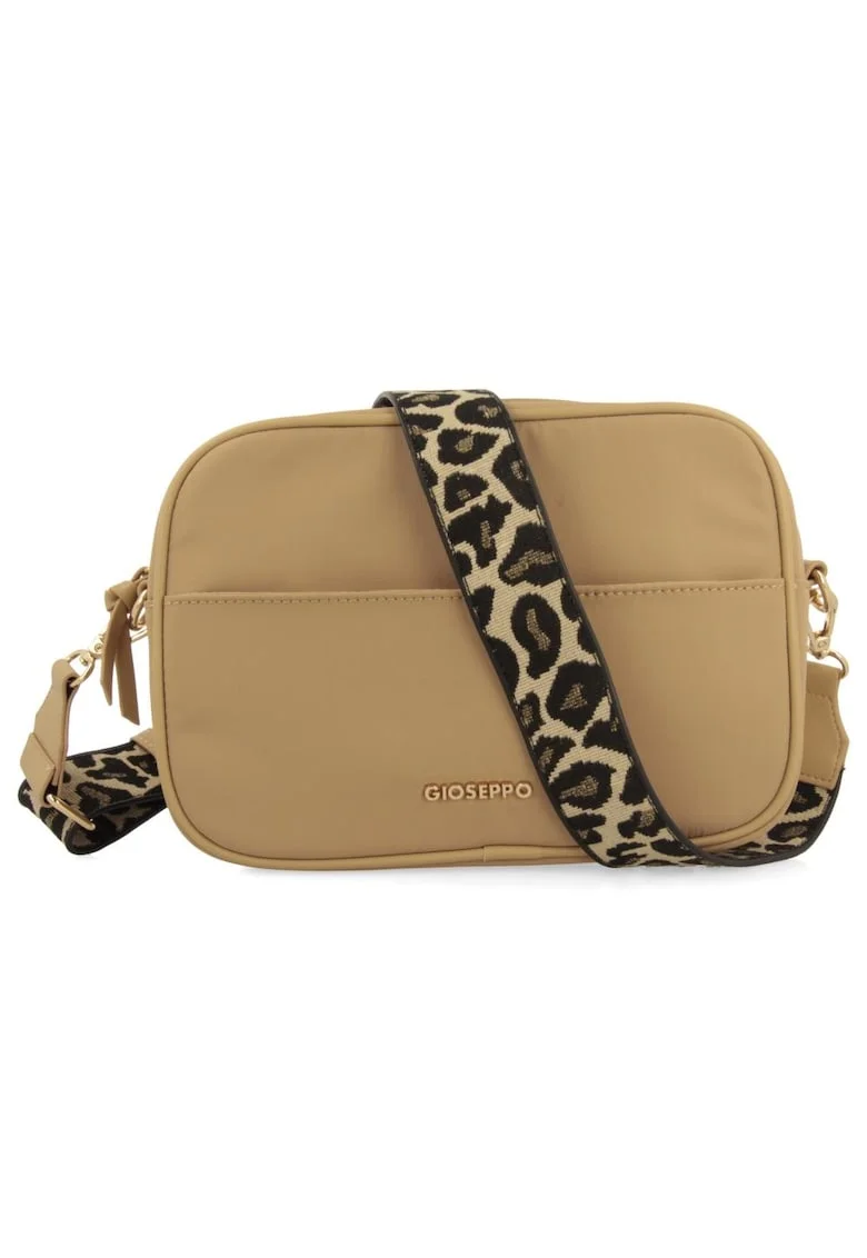 Geanta crossbody cu logo, Negru/Maro