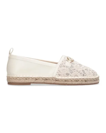 Espadrile cu broderie frontala, Bej deschis