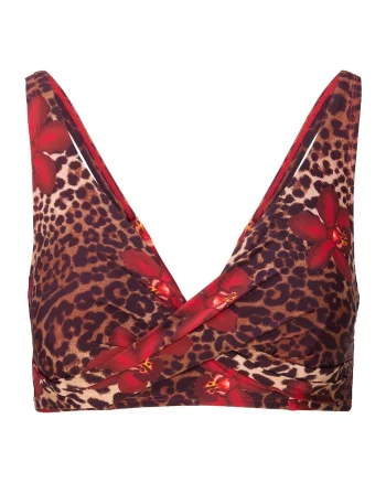 Sutien de baie cu sustinere metalica si model animal print, Multicolor