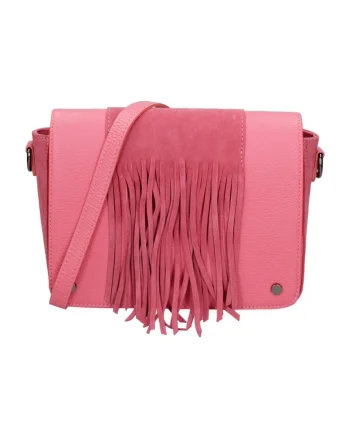 Geanta crossbody de piele cu franjuri