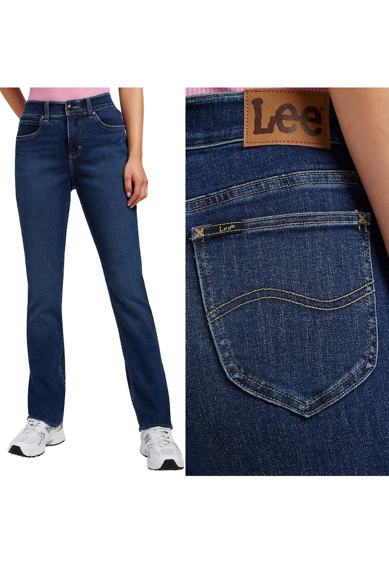 Blugi Dama,  ULC Straight, Straight Fit, Talie Inalta, 5 Buzunare, Fermoar, Lungi, Bumbac, W27-L31 US, Albastru