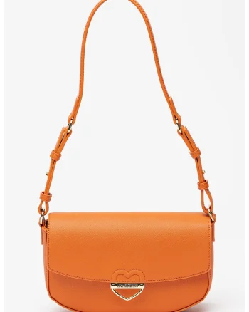 Geanta crossbody din piele ecologica cu clapa, Portocaliu