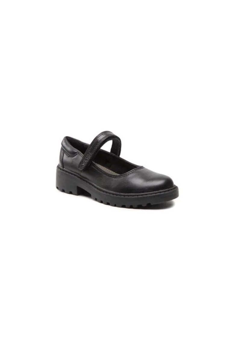 Pantofi fete  209400519, Piele naturala, Negru, Negru