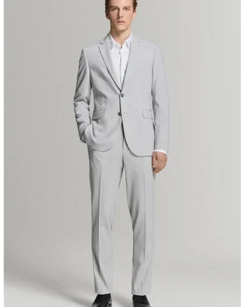 Pantaloni eleganti cu croiala super slim-fit, Gri deschis